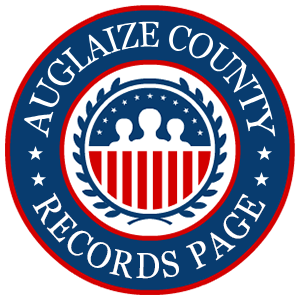 A round red, white, and blue logo with the words Auglaize County Records Page for the state of Ohio.